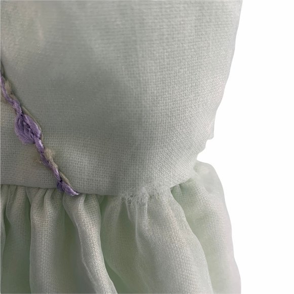 Bryan & Co Green Lilac Dress with Flowers & Ribbon Girls Dress Size 5 With Flaws - Picture 4 of 9